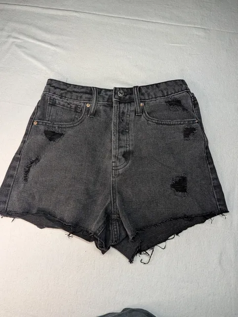 Wild Fable Super High-Rise Cutoff Shorts Size 00 Black Distressed