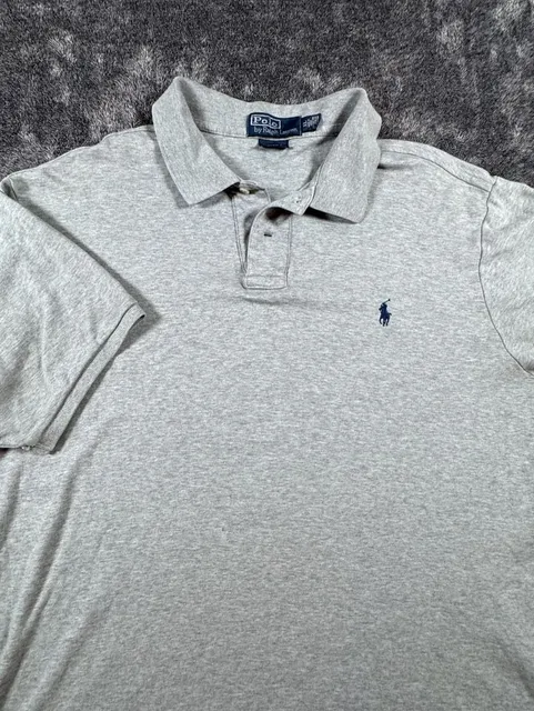 Polo by Ralph Lauren Custom Fit Polo Shirt Size XL Heather Gray