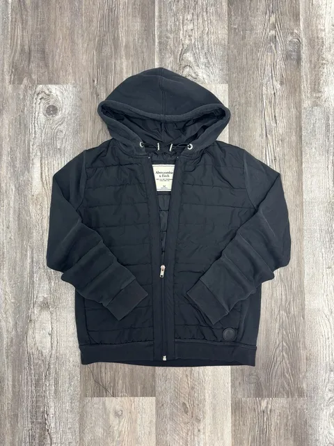 Abercrombie & Fitch Quilted Full Zip Hoodie Size M Black
