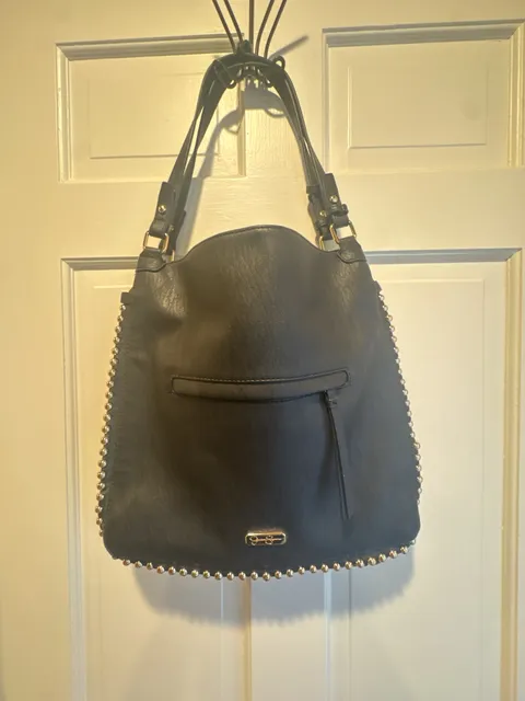 Jessica Simpson Black Studded Hobo Shoulder Bag