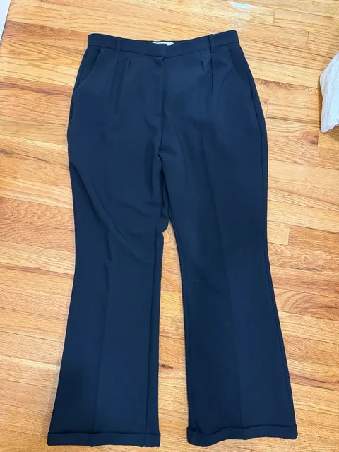 Abercrombie & Fitch Dress Pants Size L Black Pleated Trouser