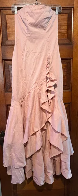 Babyboo Pink Ruffle High Low Strapless Dress Size M