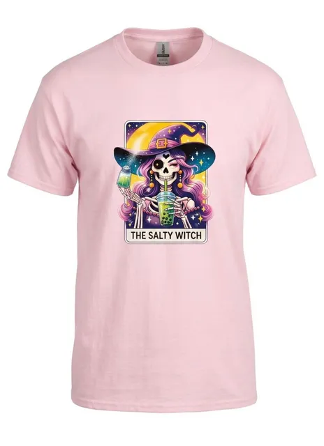 Gildan The Salty Witch Graphic T-Shirt XL Pink