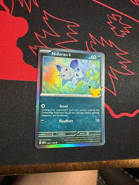 Pokemon Nidoran F 087/128 Celebrations Holo Trading Card