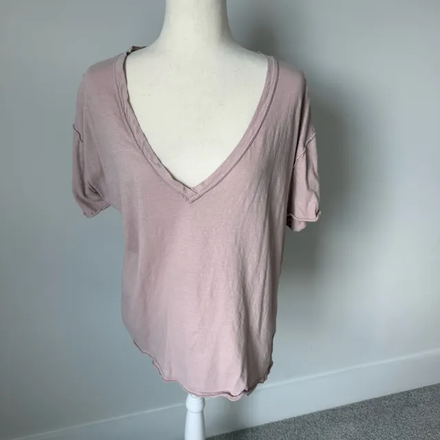 We The Free Nina V-Neck Tee Size S cashmere color Short Sleeve
