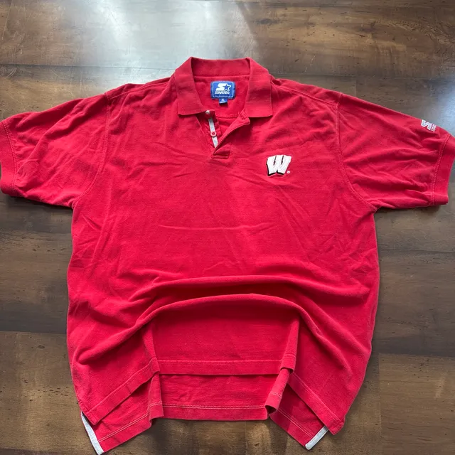 Starter Wisconsin Badgers Polo Shirt Size XL Red