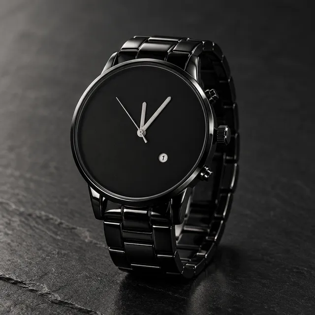 Nibosi Minimalist Black Chronograph 42mm Timepiece