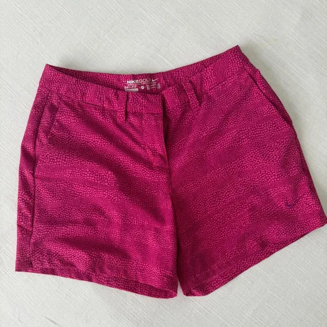 Nike Golf Dri-FIT Shorts Size 0 Pink Micro Print Athletic