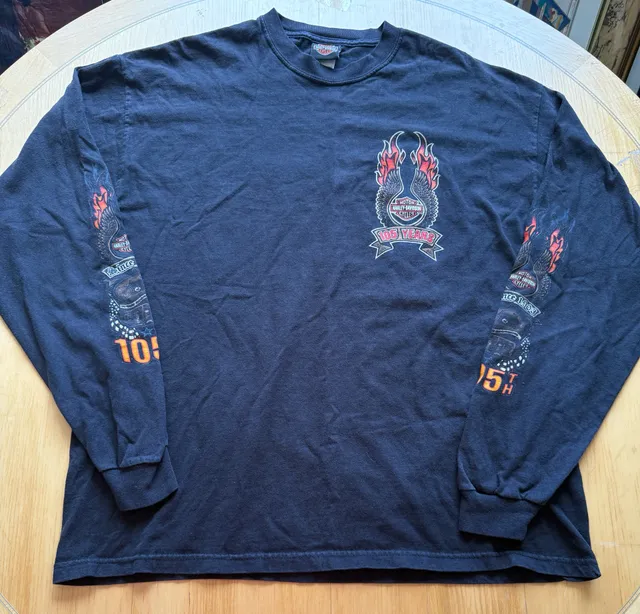 Harley-Davidson Long Sleeve T-Shirt Size XL Black 105 Years Chicagoland