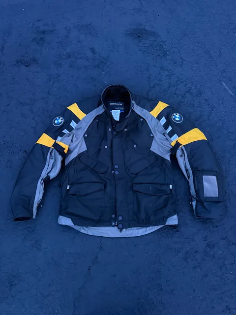 BMW Motorrad Rallye 3 Jacket Size 52 Black Yellow Motorcycle Touring