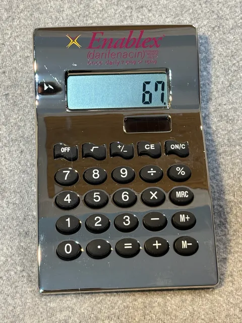 Enablex Darifenacin Promotional Silver Mirror Calculator