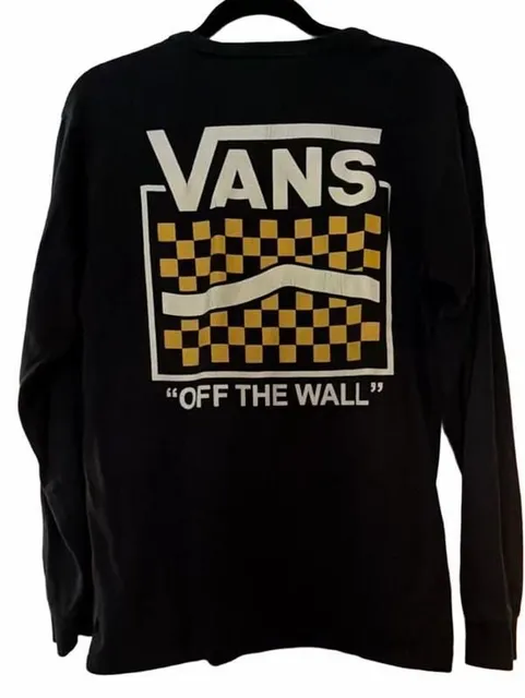 Vans Off The Wall Long Sleeve Size Medium Black