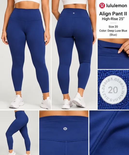 Lululemon Align High-Rise Pant 25” Blue Size 20 NWOT