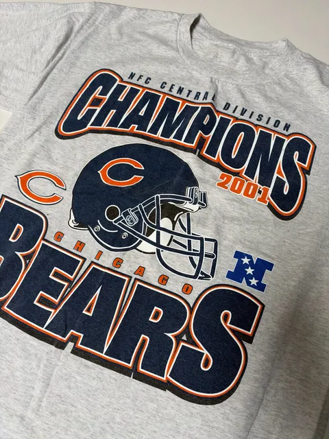 Chicago Bears 2001 NFC Central Division Champions T-Shirt Gray