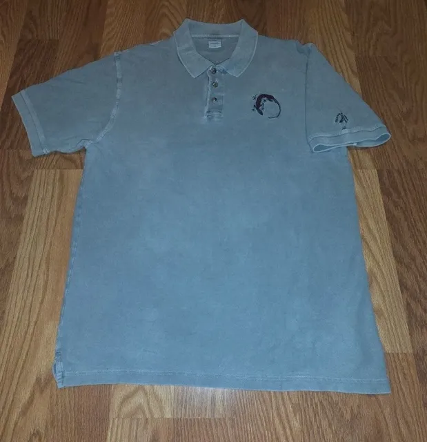 Gecko Hawaii Polo Shirt Size XL Gray Lizard Embroidered Vintage