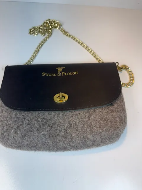 Sword & Plough Wool And Leather Crossbody Bag