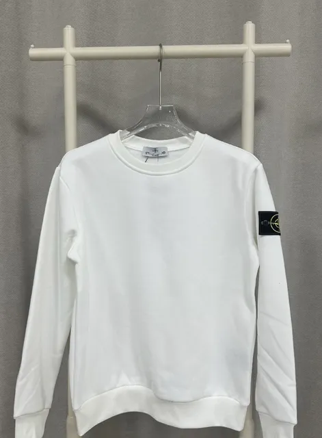 Stone Island Compass Patch Crewneck Sweatshirt White