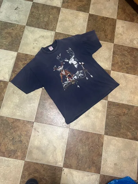 Taos Eagle Native American Graphic T-Shirt Navy Blue
