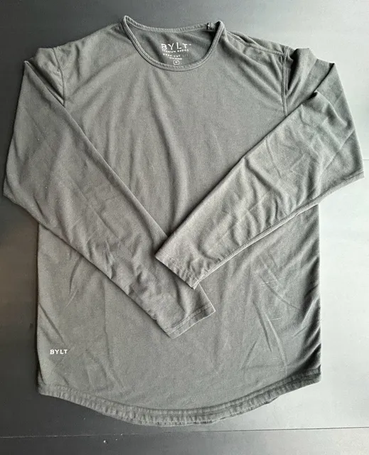 Bylt Drop Cut Long Sleeve Size M Grey Shirt