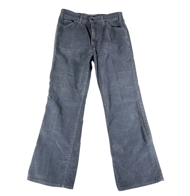 Vintage 70s Levi's Movin On Corduroy Pants Gray Flap Pocket