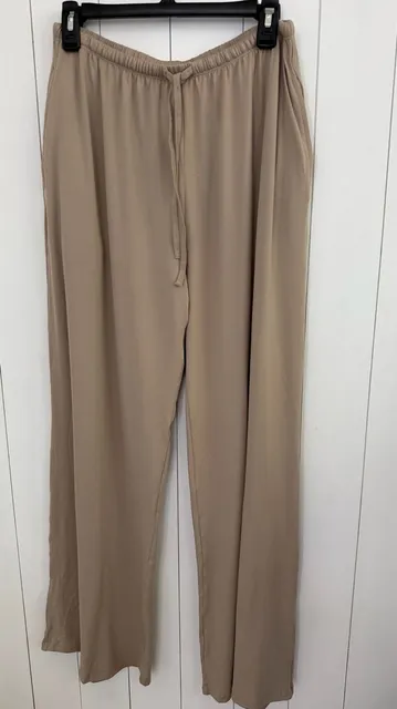 Call Her Bronzeada Lounge Pants Size L Tan Wide Leg Drawstring