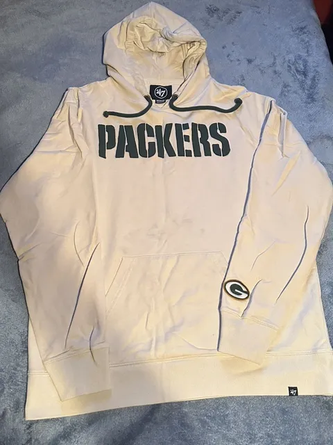 '47 Brand Green Bay Packers Hoodie Size Medium Cream NFL Football