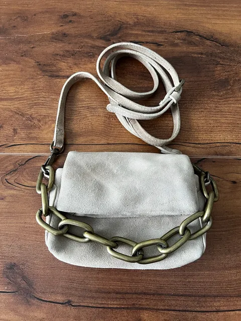Free People Charlie Chain Suede Crossbody Bag Tan