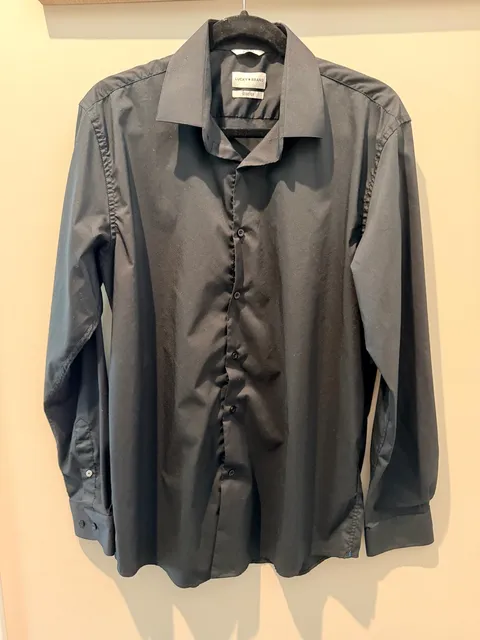 Lucky Brand Long Sleeve Button Down Shirt Black Slim Fit