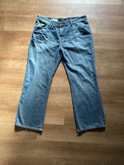 Marc Ecko Bootcut Jeans Size 40 Blue Embroidered Pockets
