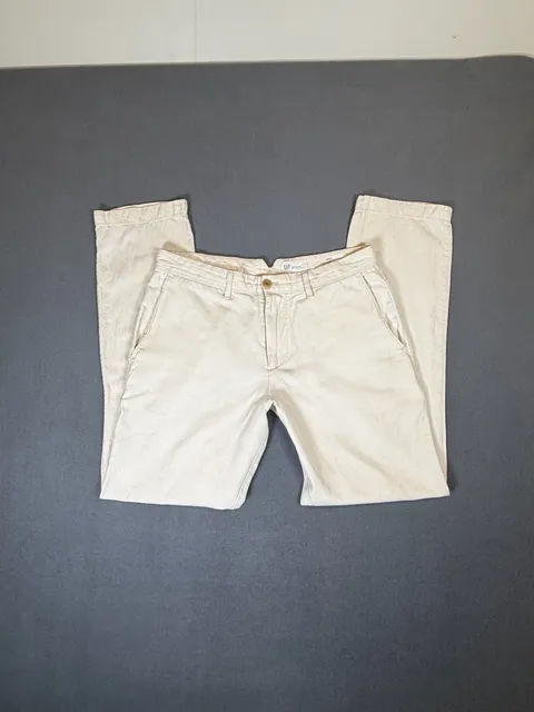 Gap Slim Pants 31x32 Cream Linen Blend Casual Trousers