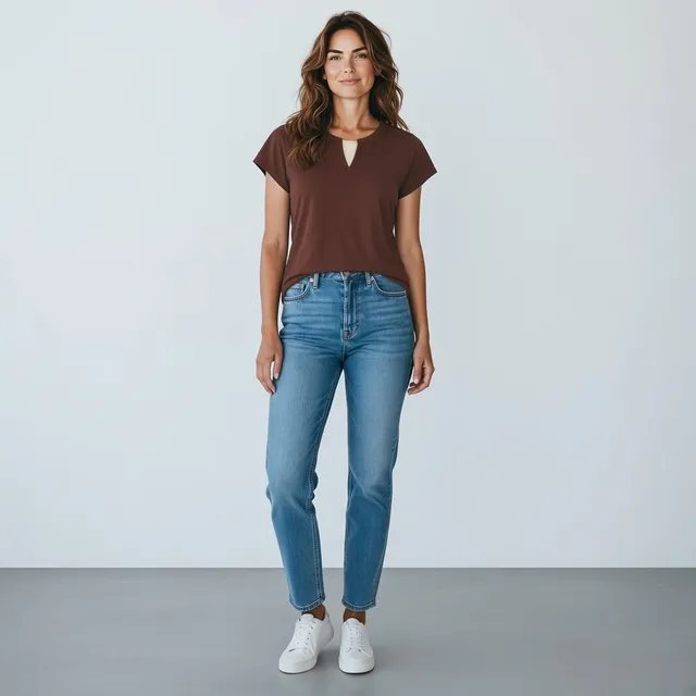 Relativity Sandwash Notch Top (Women) Petite L