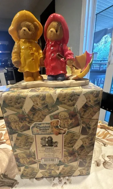 Cherished Teddies Joey And Lindsey We Can Weather Any Storm Figurine #726621