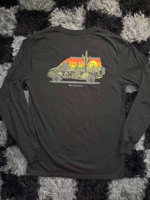 Columbia Van Life Graphic Black Long Sleeve Tee Mens