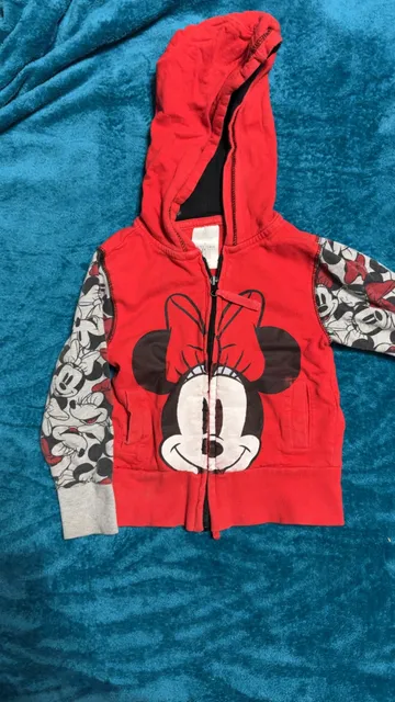 Disney Store Minnie Mouse Zip-Up Hoodie Size 4 Red