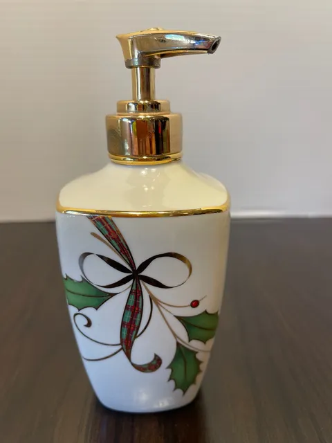 Lenox Holiday Nouveau Soap Dispenser Gold Trim