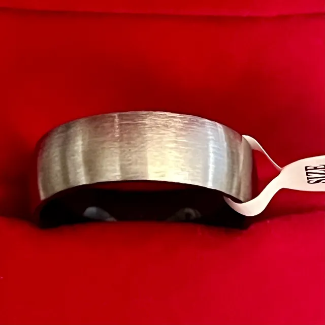 Tungsten Brushed Titanium Steel Silver 8mm Ring Size 12 Band