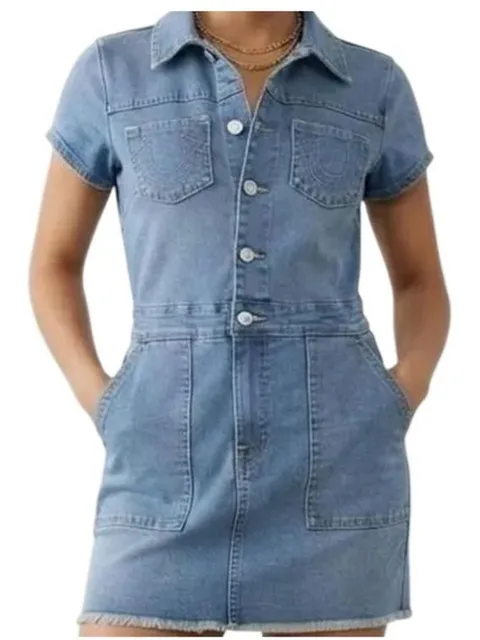 True Religion Women’s Demin Button Front Mini dress Medium