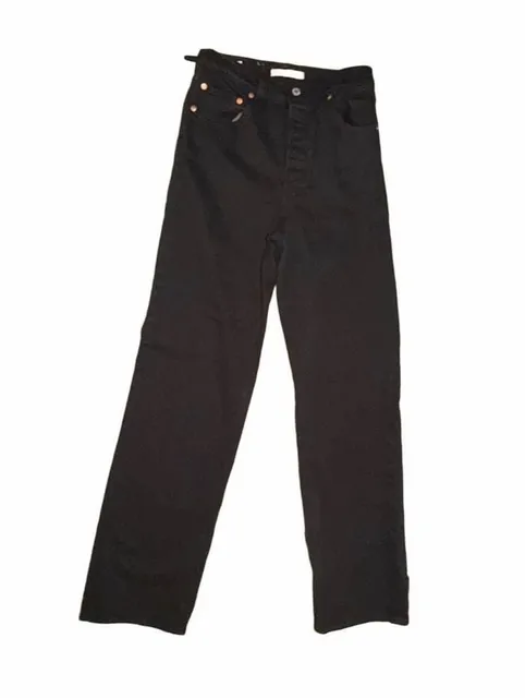 Levi's Ribcage Straight Size 27 Black Denim Jeans