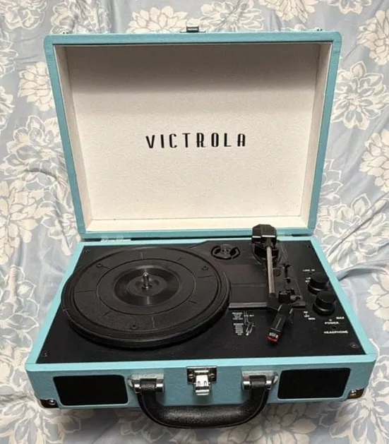 Victrola Bluetooth Suitcase Record Player Turquoise