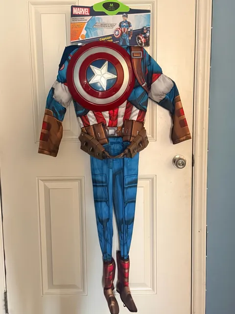 Marvel Rubie's Captain America Costume Size M 8-10 Muscle Chest Shield