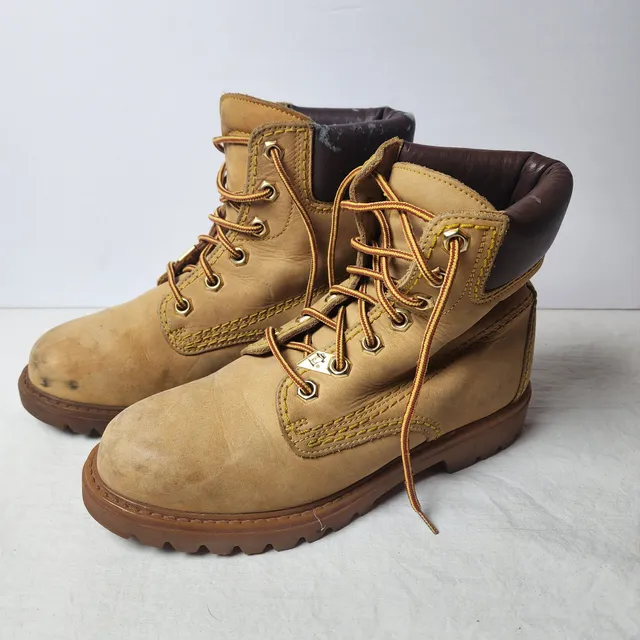 Havana Joe Leather Lace Up Work Boots Tan Brown Women's size 9