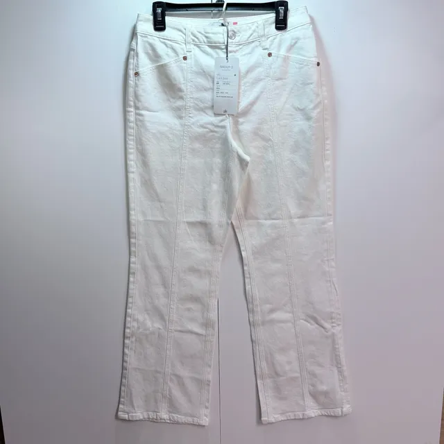 Cabi Lark Jean Size 6R White Wide Leg Denim Pants New With Tags