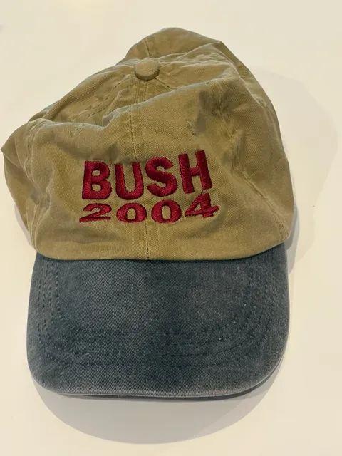 Anvil Bush 2004 Campaign Hat Cap Tan Blue Cotton