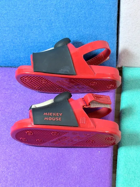 Mini Melissa Mickey Mouse Sandals Size 5 Red Black