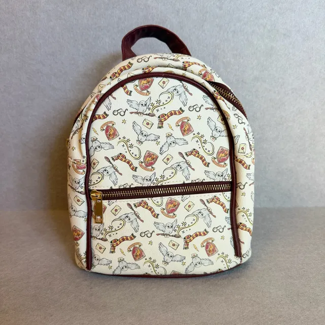 Harry Potter Gryffindor Hedwig Mini Backpack Cream Burgundy Cardholder Set