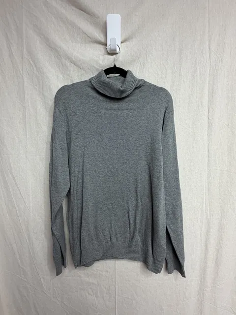 Biaggini Turtleneck Sweater Size M Gray Cotton