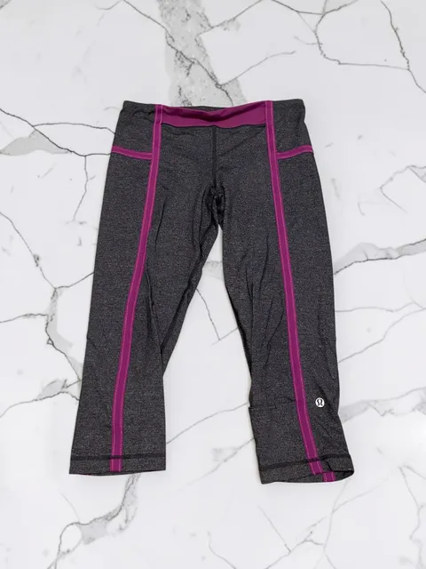 Lululemon Purple And Heathered Black Leggings