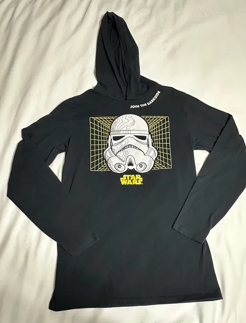 Star Wars Stormtrooper Join The Darkside Hooded Long Sleeve Shirt Youth XL