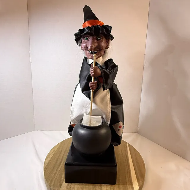 Rennoc Motionette Halloween Animated Witch Stirring Cauldron
