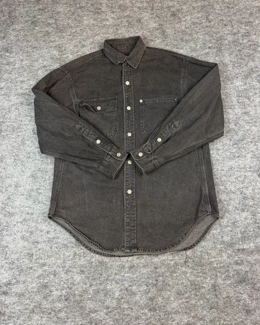 Ralph Lauren Country Denim Shirt Size M Black Long Sleeve Button Up